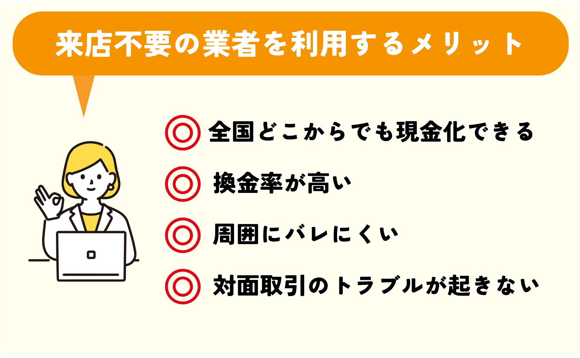 来店不要のクレジットカード現金化業者を利用するメリット