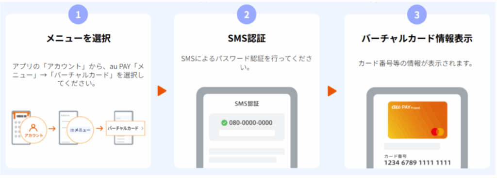 au PAYバーチャル表示