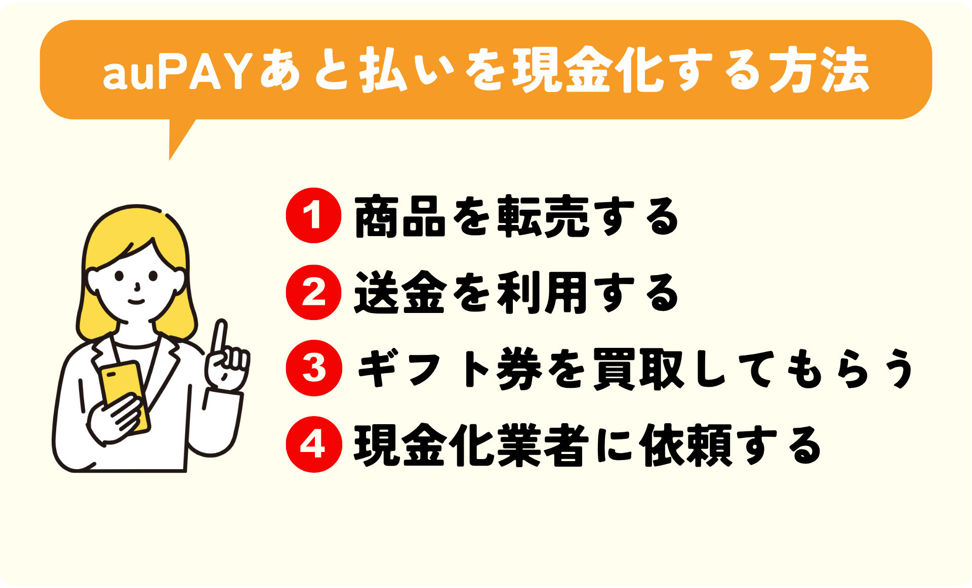 auPAYあと払い現金化の方法