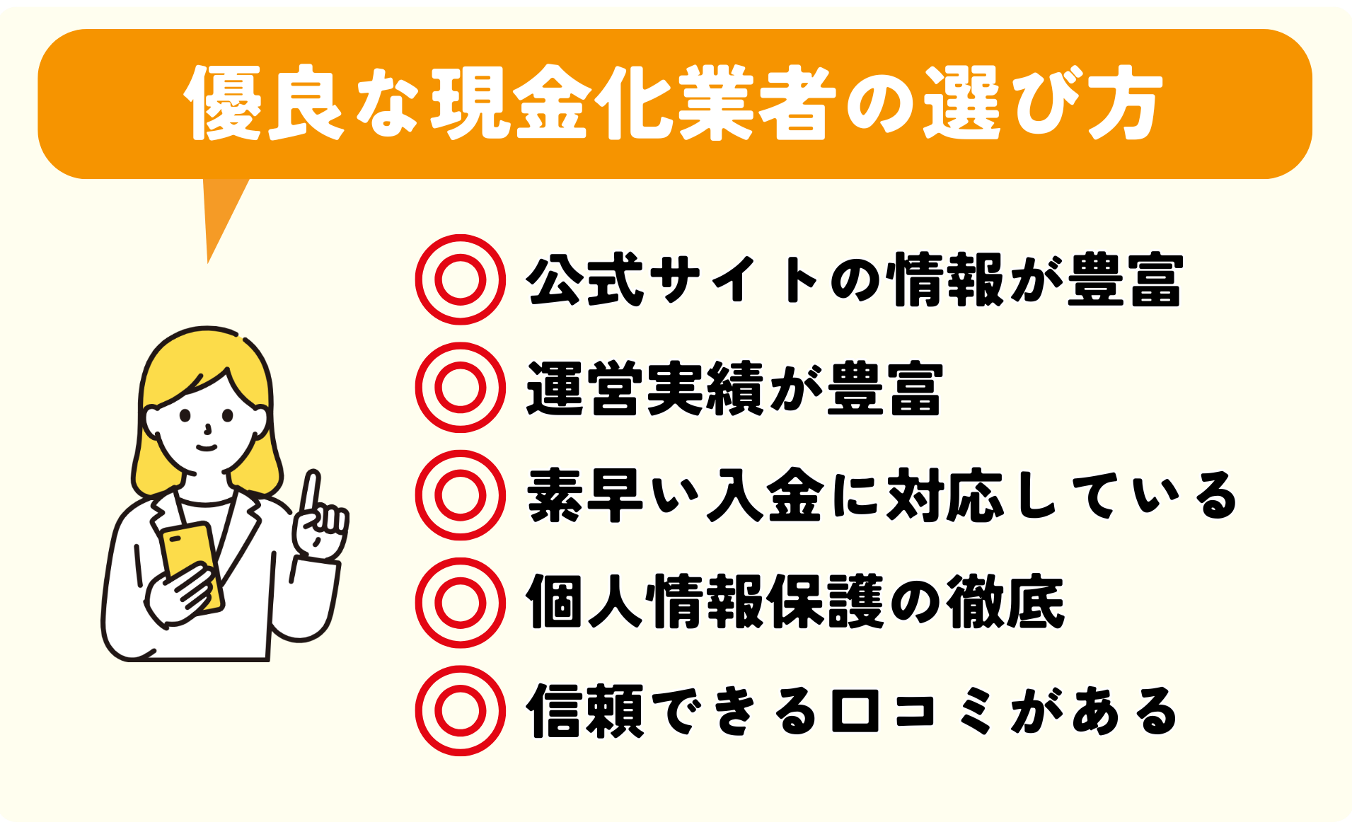 安全に即日現金化できる優良な現金化業者の選び方