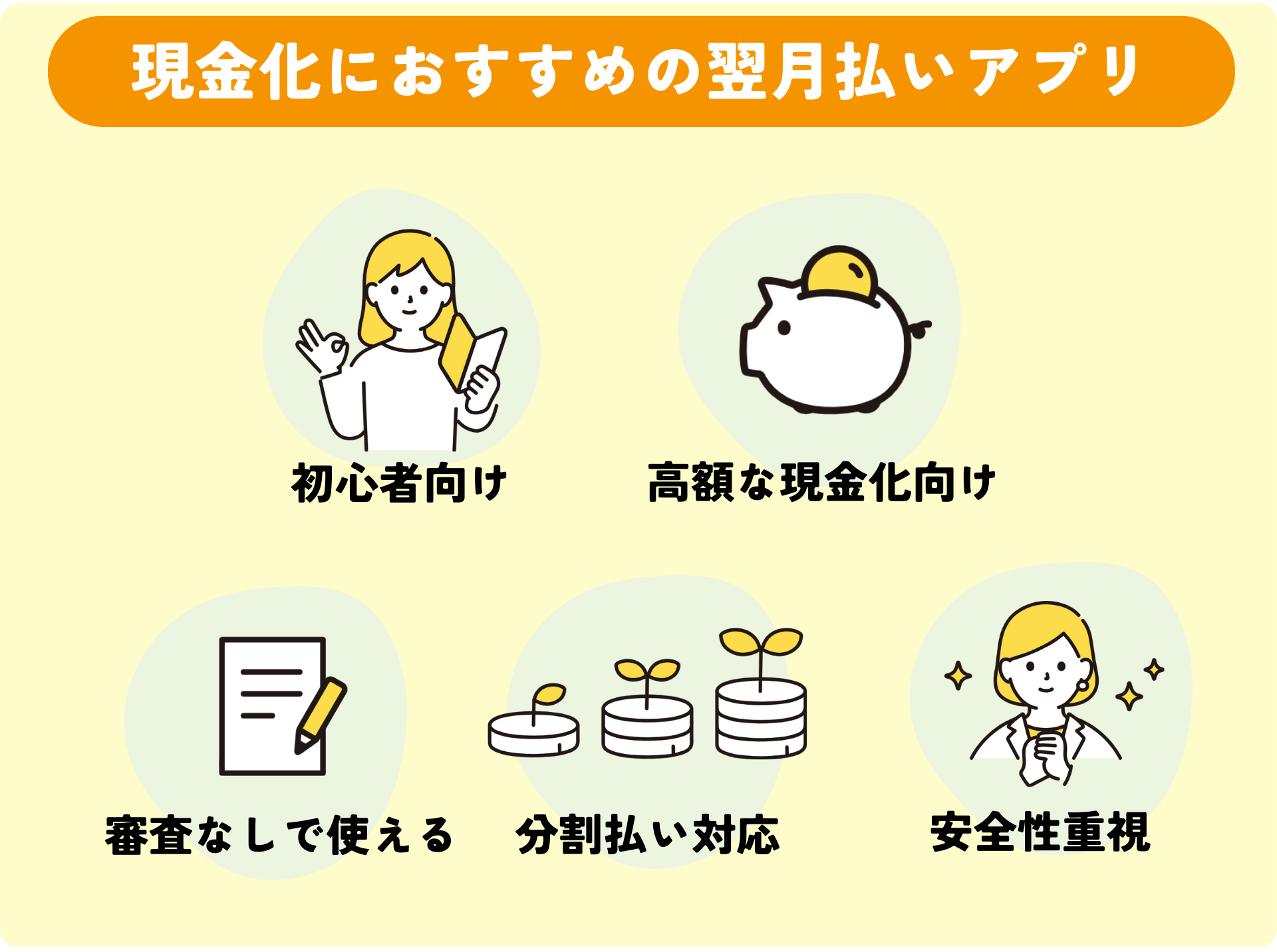 現金化におすすめの翌月払いアプリ