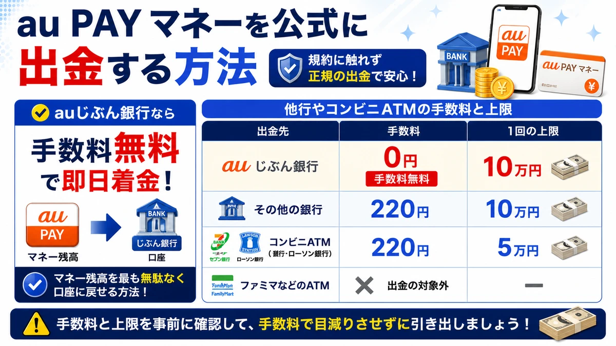 au PAYマネーを公式に出金する方法