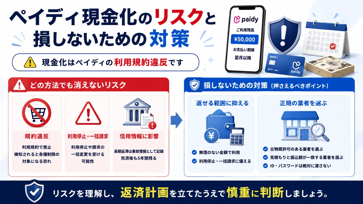ペイディ現金化のリスクと損しないための対策